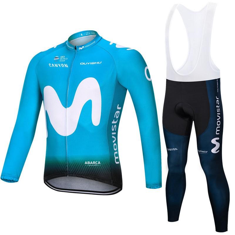 Herren Damen Radsport Trikot Trägerhose Set Atmungsaktiv Langarm Rennrad Outfit