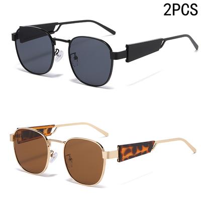 2PCS New Oval Sunglasses. Best-selling Lenses. Round Metal Fashionable Sunglasses For Both Men And Women.2420