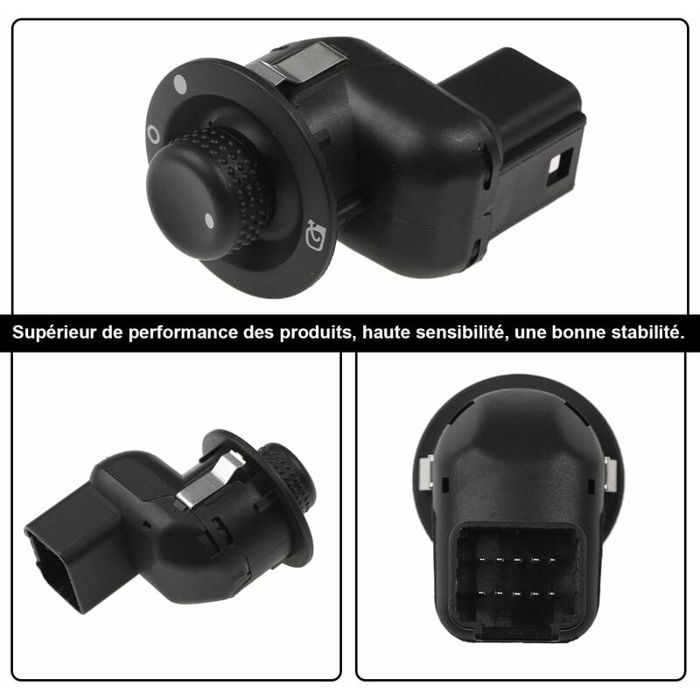 Bouton Retroviseur pour Clio 3 4 Scenic Captur Modus Interrupteur Commande Reglage Extérieur Miroir Rétractable Pliable