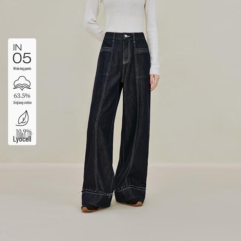 INMAN Women s Lyocell Cotton Wide-Leg Jeans 29