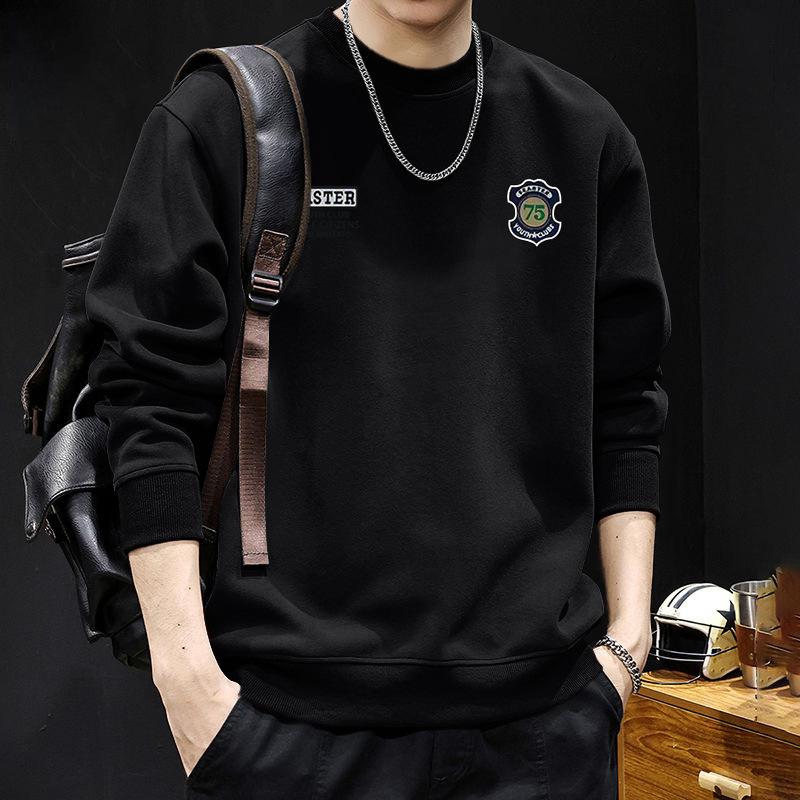 Men's Thickened Velvet Sweatshirt - Winter Base Layer Shirt, Round Neck