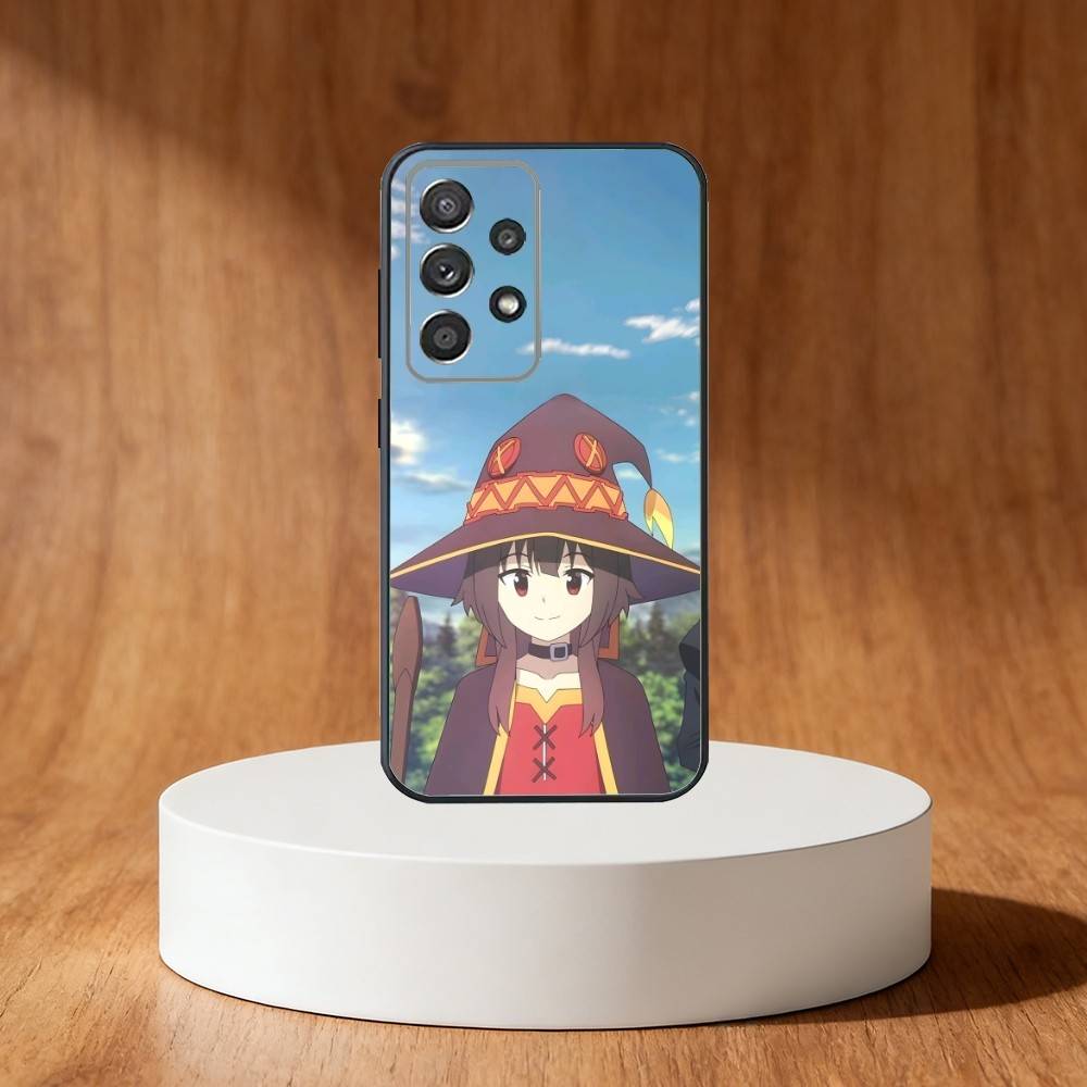 Megumin Anime K-KonoSubaS Phone Case For Samsung S25,S24,S21,S22,S23,S30,Ultra,S20,Plus,Fe,Note,10,9,5G Black Cover