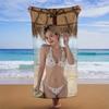 Bikini Beauty Print Beach Towel, Super Absorbent Microfiber, Multifunctional for Yoga Fitness Camping, Fashionable Summer Travel