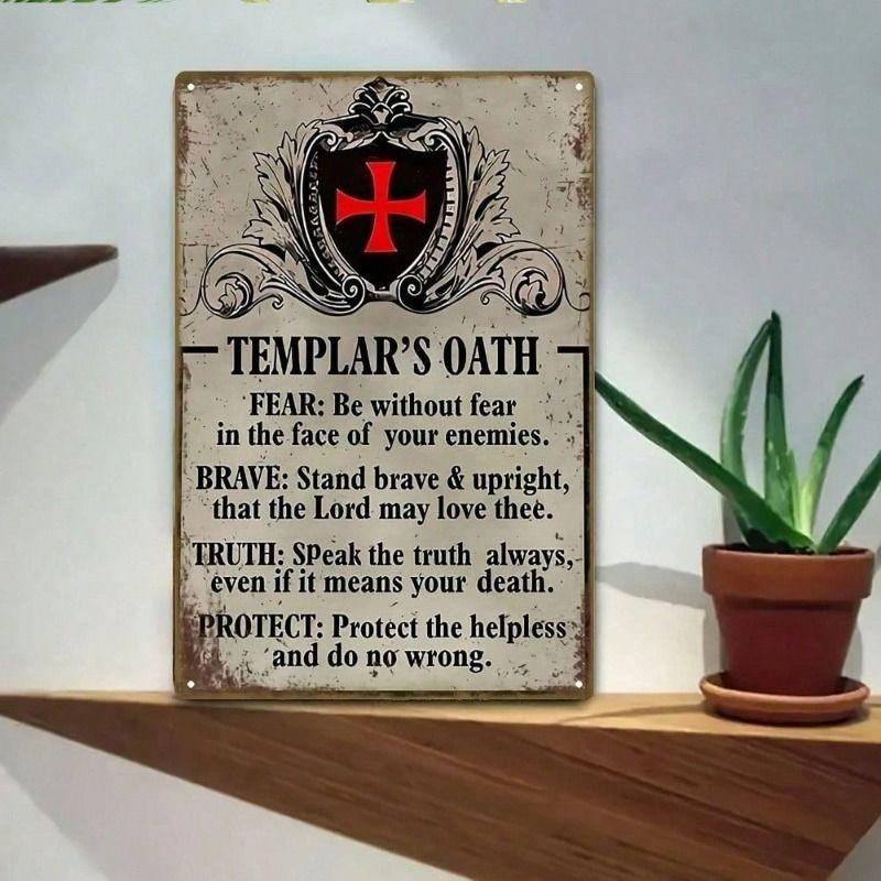 Metal Wall Art Templar Knights Medieval Decor for Living Room