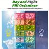 7-Tage-Medikamentenbox, zweimal täglich, Große Kapazität, Tages- und Nacht-Medikamentensortierbox, Medikamentenspender Serie Regenbogen