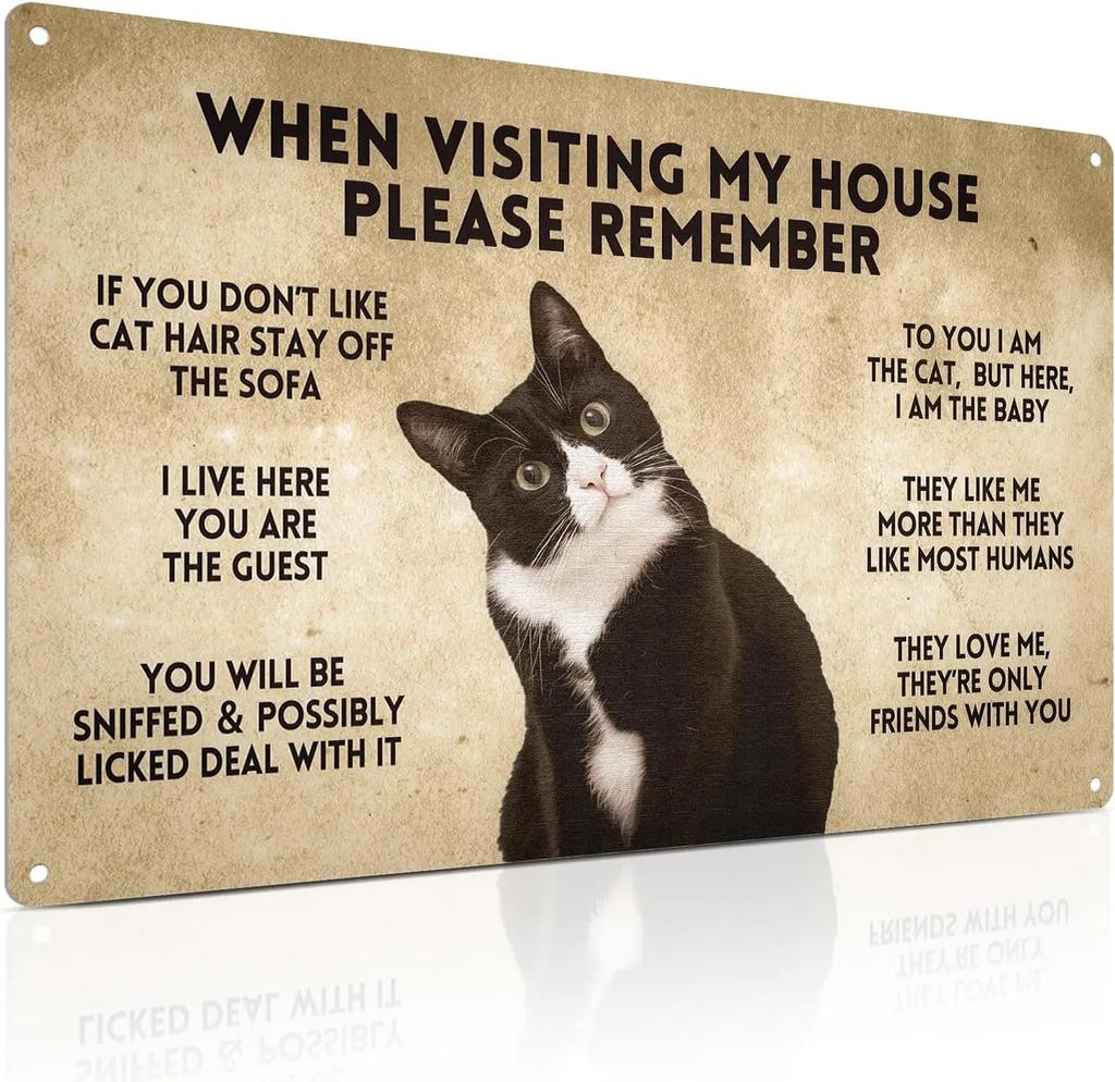 Funny "Are You Pooping" Tuxedo Cat Aluminum Bathroom Sign - Humor Wall Decor for Bathroom Glory