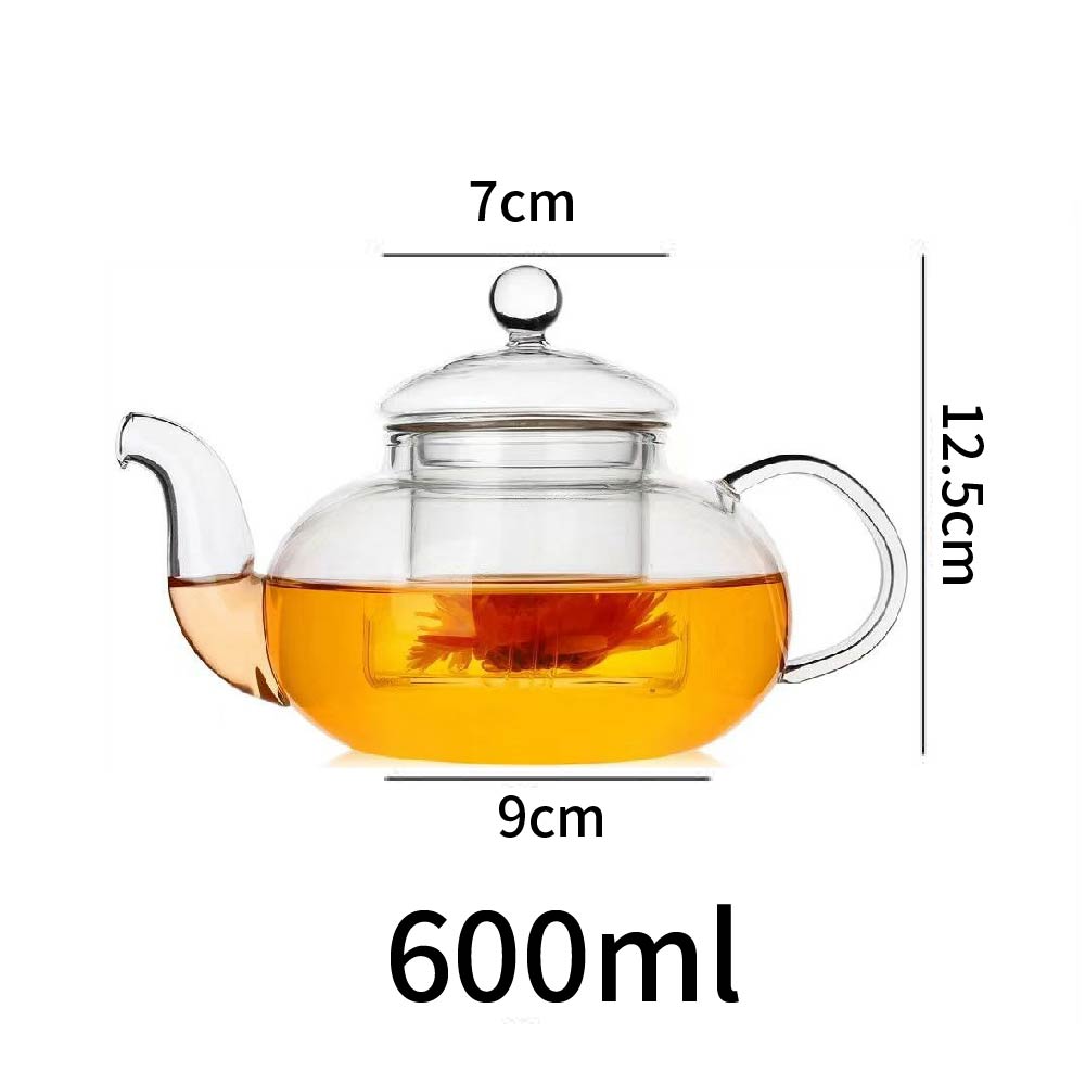 400ml/1000ml Filterable Heat-resistant Thickened Glass Teapot High Borosilicate Glass Flower Tea Pot Heatable Glass Tea Set