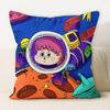 Drawing Graffiti Backrest Square Office Pillow Cover Funny Graffiti Pillow Home Sofa Cushion Cover