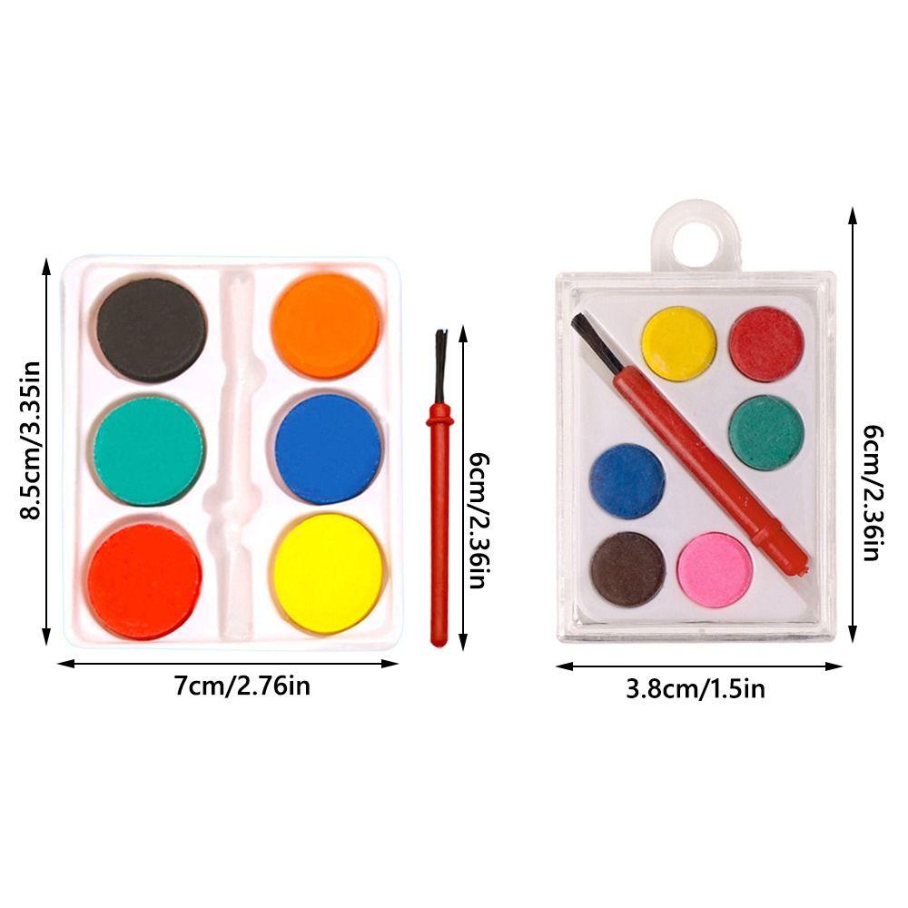 Solid Watercolor Pigment 6 Colors Oil Painting Kit Portable Painting Pigment Set Children