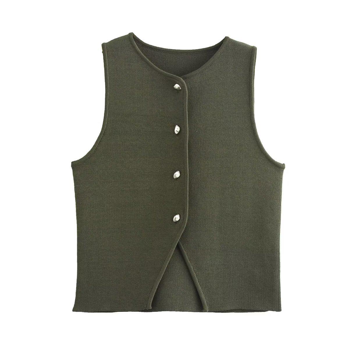 

2025 Spring Sleeveless Women s Knit Vest - Euro-American Style Large