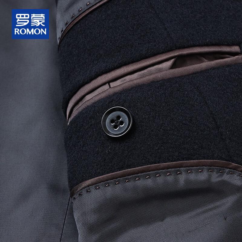 ROMON Men's 100% Pure Wool Mid-Length Thickened Coat