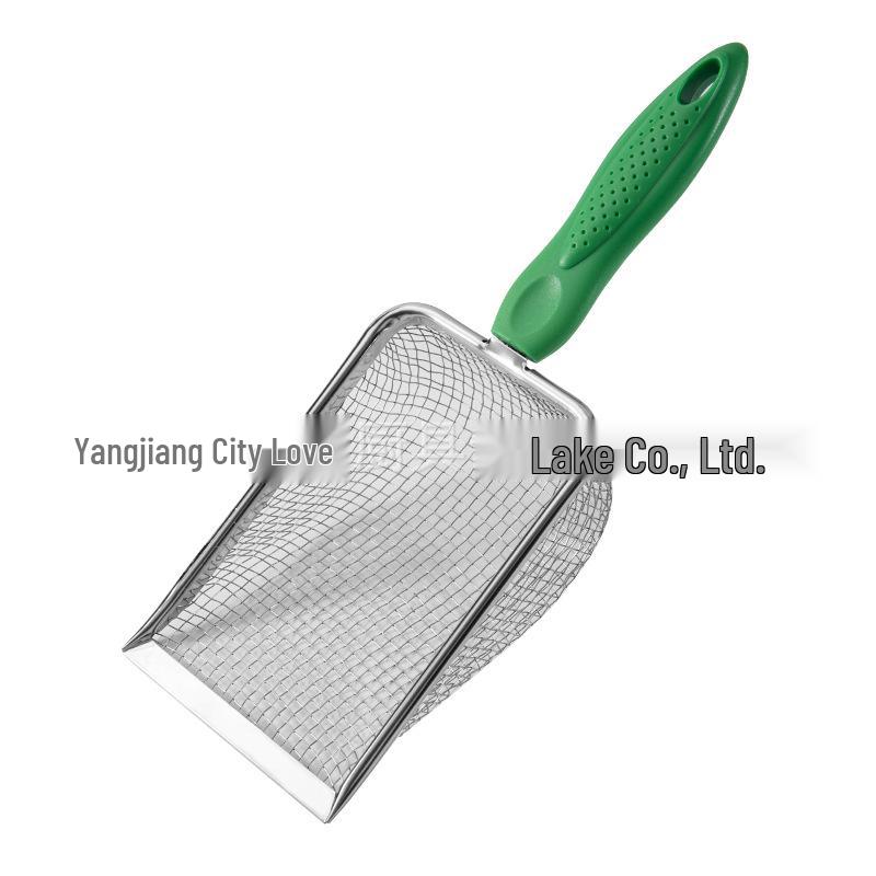 

Совок для кошачьего туалета из нержавеющей стали с 10 сетками, совок для рептилий, пляжная лопатка, лопатка для тростника/курицы 2.8X2.8mm Mesh зелёный