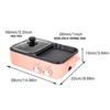 Electric Hot Pot with Grill, 2 In 1 Nonstick Griddle&Hot Pot for Steak/Shabu Shabu/BBQ, Separate Dual Temperature Control, Pink