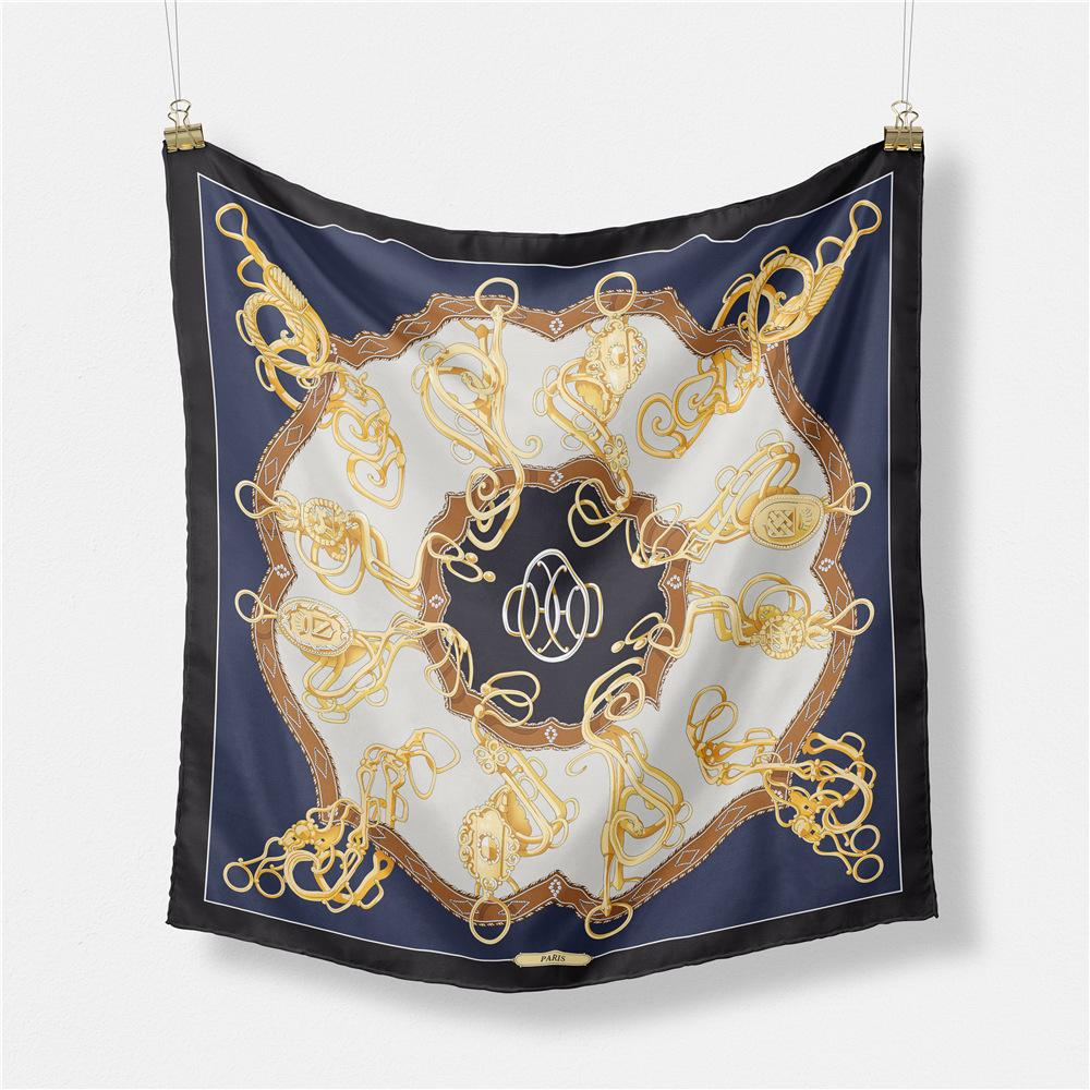 New Brand Design Chain Printed Silk Scarf Fashion Women Scarf Small Square Scarves Head Scarf Neck Tie Band Neckerchief