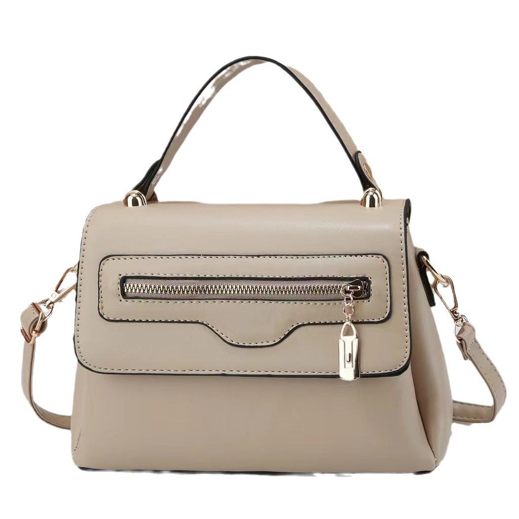 Trendy Modern Patchwork Zipper Handbag Spacious Pu Sling Bag For Women In Various Colors
