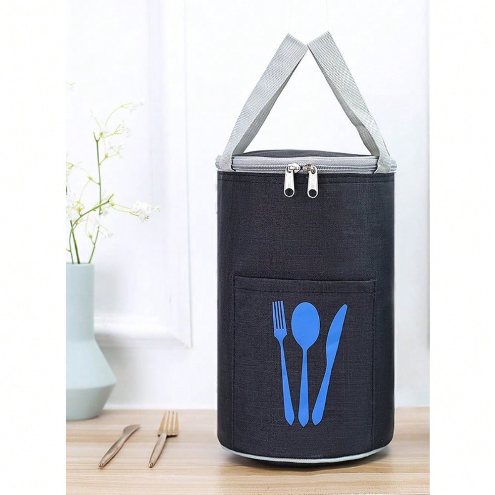 Lunch Box Bag Round Drum Thermal Insulation Bento Bag Thickened Large-capacity Waterproof Tote Bag Thermal Insulation Bag