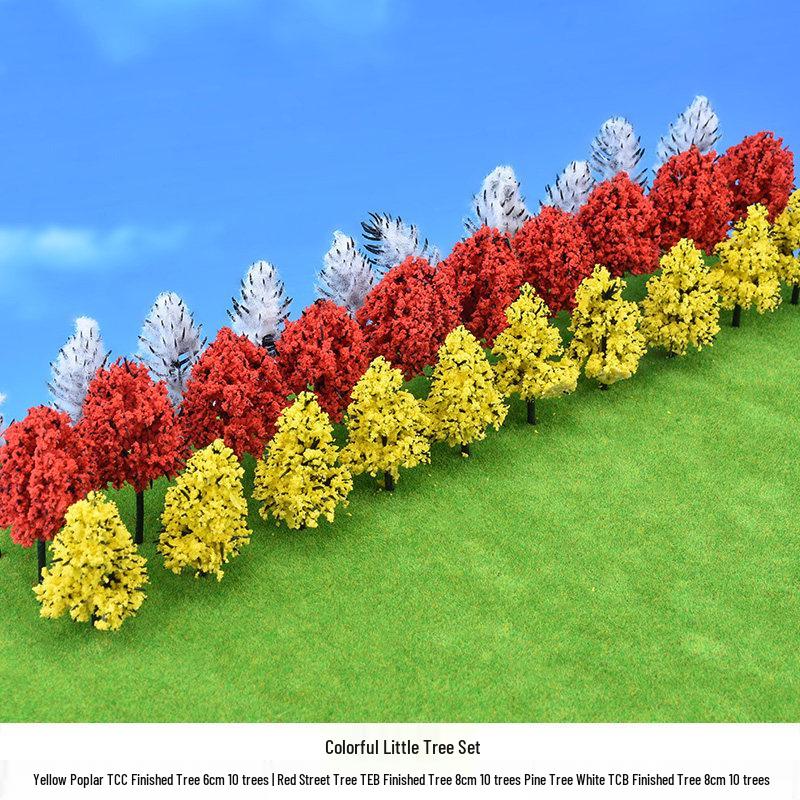 Mini DIY Model Train Landscape Tree Set - Simulated Plastic Trees for Sand Table Crafting