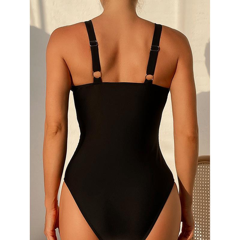 Sexy One Piece Swimsuit Women Mesh Strappy Plunge Swimwear Tummy Control Bathing Suits Beach Wear Monokini Swimming Suit