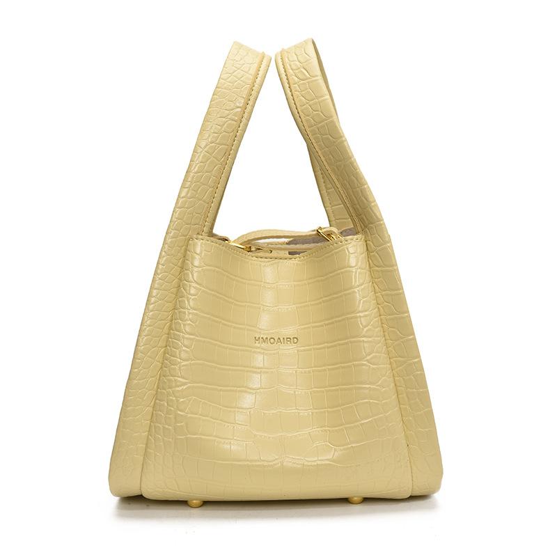 Korean Version of High-end Niche Fashion Portable Commuter Bag Women's 2025 Summer New Crocodile Pattern Crossbody Bucket Bag