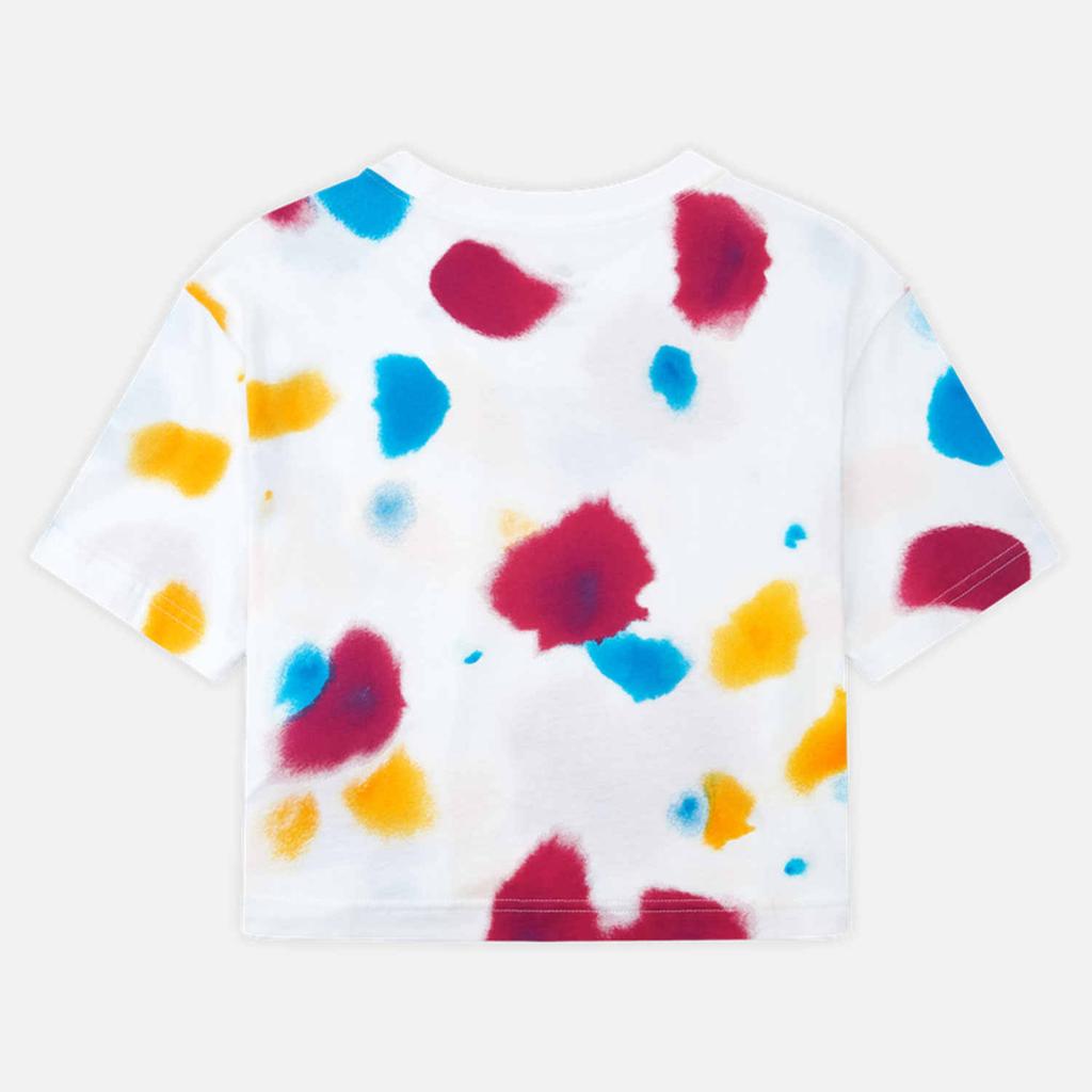 Nike Logo Print Short Sleeve Crop Top T-Shirt Women Tops White DQ3152-100