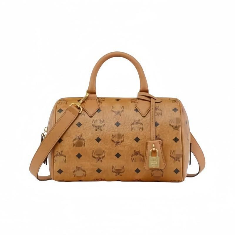 Bolsa Boston Feminina Marca M 2025 - Estampa de Flor Antiga com Fecho Dourado