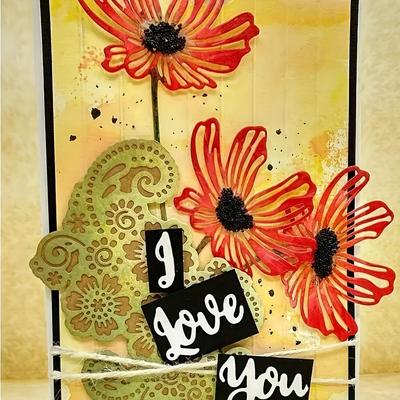 Lacy Poppies Lotus Metal Cutting Dies Stencils for DIY Scrapbooking Album Stamp Paper Card Embossing