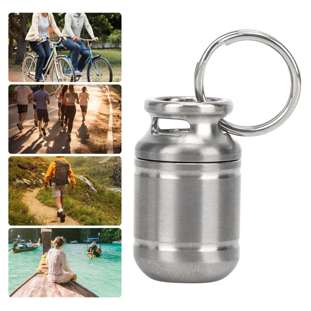 Portable Titanium Alloy Medicine Holder Waterproof Warehouse Mini Pill Storage BottleS