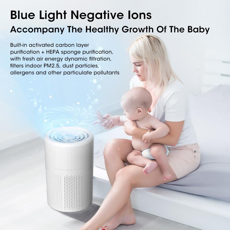 Purificatore d'aria da scrivania Mini Purificatore d'aria portatile Pulitore d'aria per la casa con filtro HEPA Deodorante Rimuovi odori Purificatore d'aria
