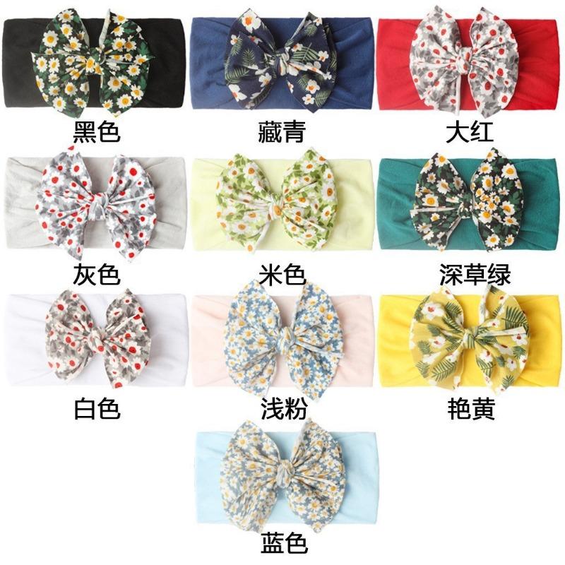 

New baby headband, cute printed bow children s headscarf, thin breathable baby hair accessories