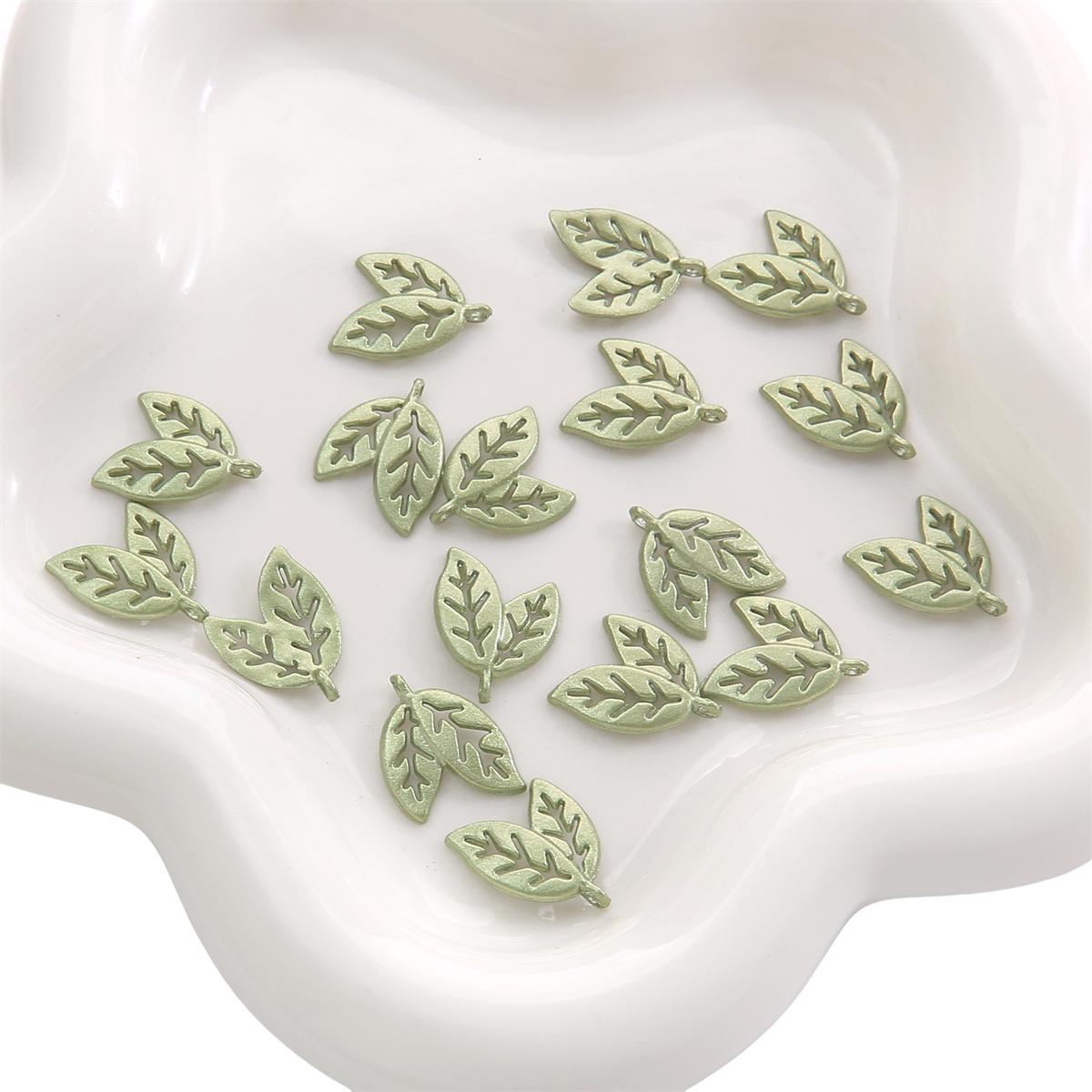 

1-2 шт./пакет из сплава с зелеными листьями, подвеска, браслет, ожерелье, серьги, ювелирные аксессуары 14x18mm 2pcs/bag