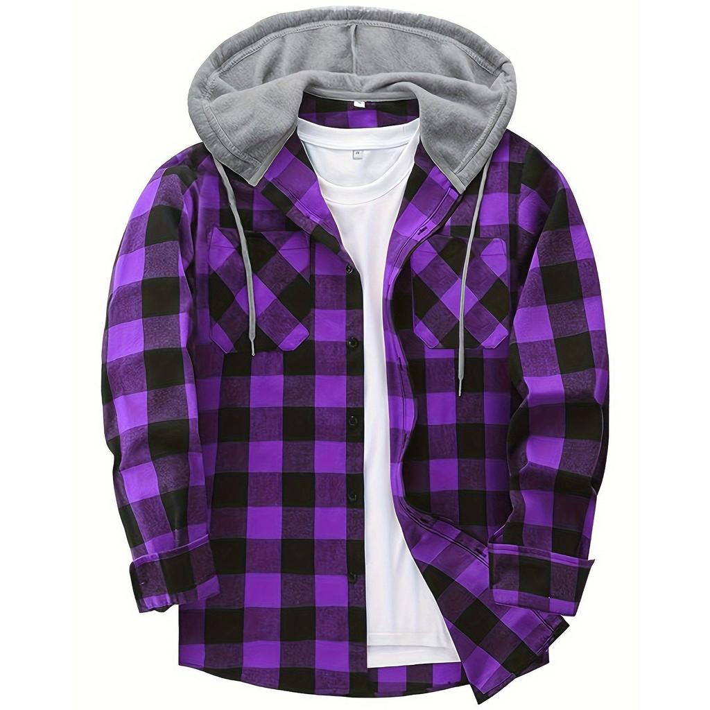 Men's Fashion Trend Hooded Checkered Sportswear