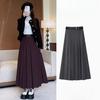 Half-body Skirt Female Autumn and Winter Models High-waist Skinny Pleated Skirt Belt Big Swing High Waisted Suits Elegant Fashion Medium-length Skirts