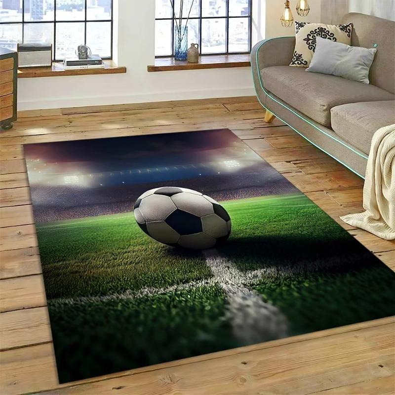Soccer Football Field Rug Carpet for Living Room Bedroom Home Decor,Floor Mat Non-slip Decoration for Sofa Kitchen Doormat Gifts