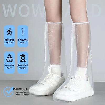 Portable Waterproof Thick Transparent Disposable Shoe Covers - Individually Packed for Outdoor Use