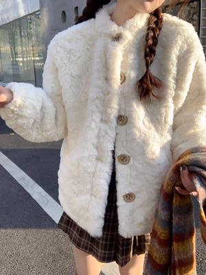 Coat Women's Winter New Environmentally Friendly Lamb Wool Fur Fluffy Warm Top Cotton Clothes
