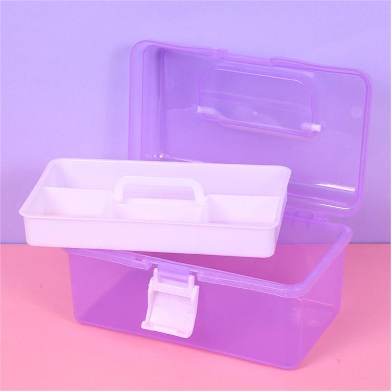 Plastic Storage Box with Tray Nail Art Organizer Toy Storing and Organising Case