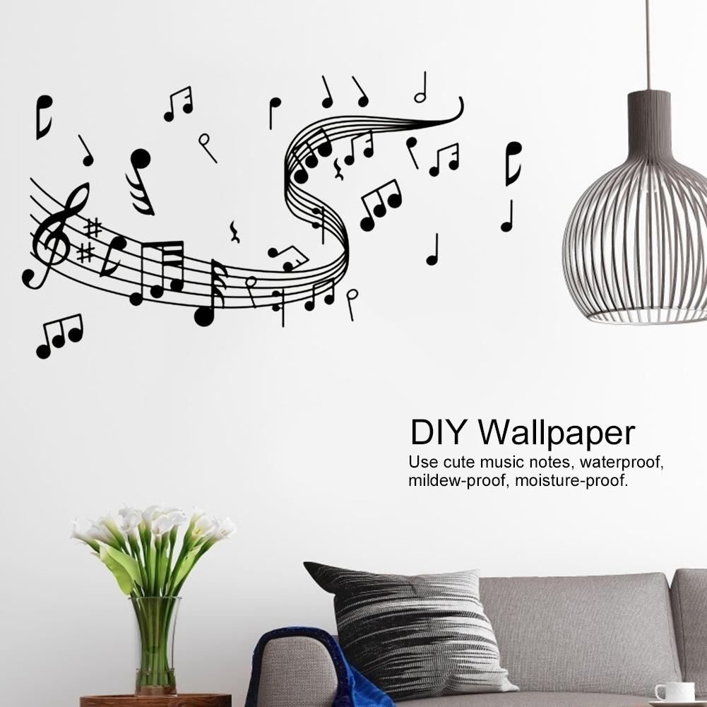 2 Bucăți Autocolant Tapet Note Muzicale de Uz Casnic DIY Autocolante de Perete pentru Decorarea Casei