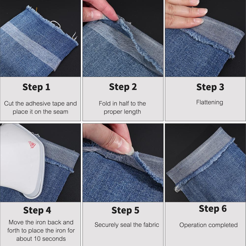 60M Pants Hem Tape Self-Adhesive Edge Shorten Paste Tape DIY Tools for Jean Clothes Length Shorten Household Sewing Accessories