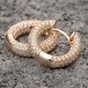 Luxury Women Small Hoop Earrings Dazzling Micro Paved CZ Stones Versatile Female Accessories High Quality Fashion Jewelry