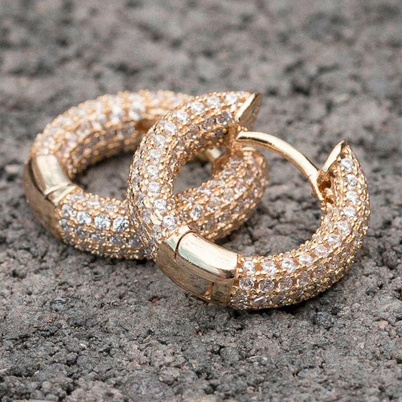 Luxury Women Small Hoop Earrings Dazzling Micro Paved CZ Stones Versatile Female Accessories High Quality Fashion Jewelry