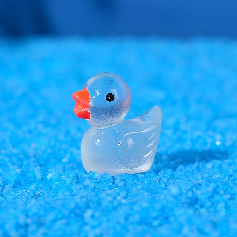 Glowing Luminous Duck Figurines - Colorful Resin Micro-Landscape Ornaments