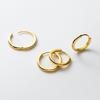 925 Sterling Silver Simple Circle Ear Buckle14mm - 18mm Platinum Plated Hypoallergenic Hoop Earrings For Women Jewelry