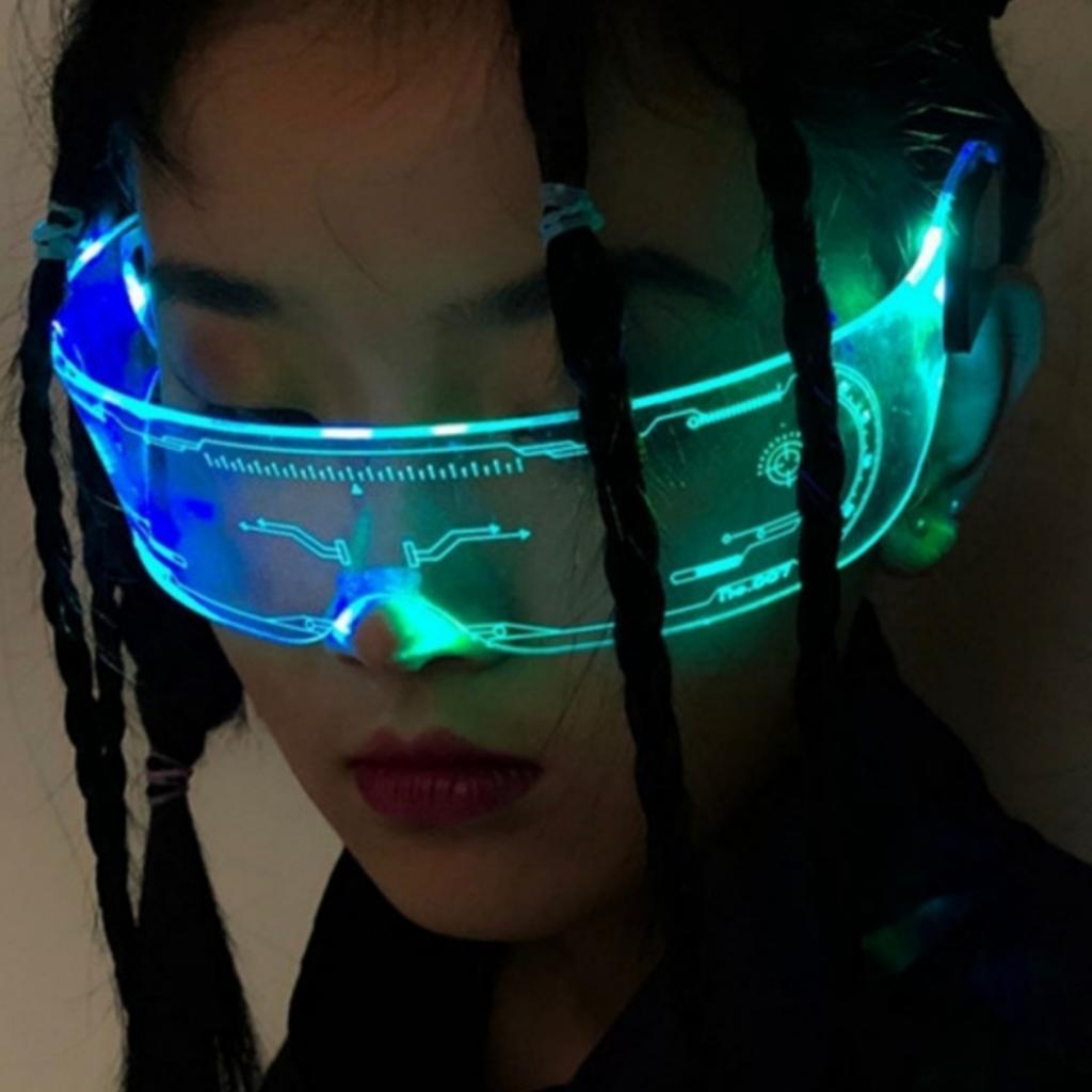 Glowing colorful glasses sense future of science and technology led online celebrity Flash Bar disco sunglasses party glasses