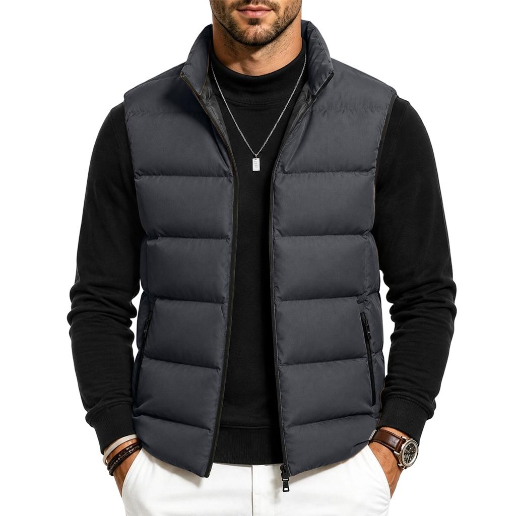 Men's Casual Thick Warm Vest for Fall and Winter