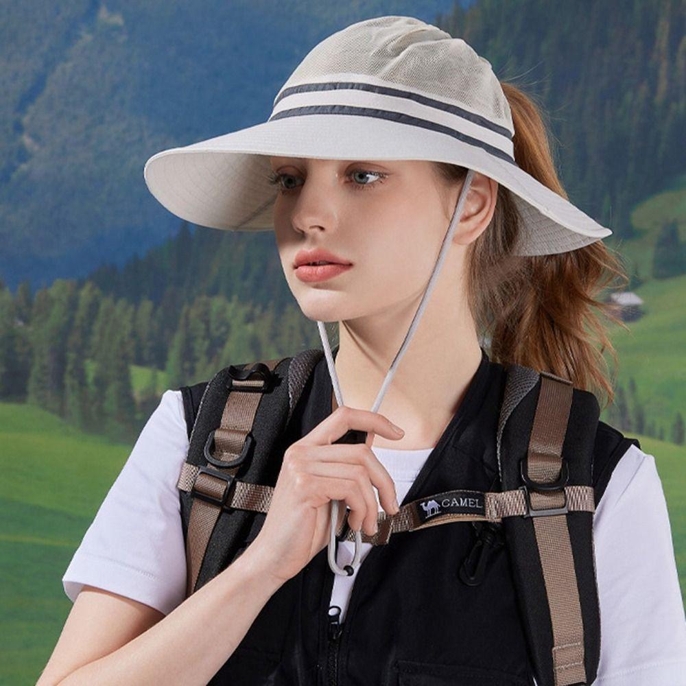 Empty Top Fishing Hat Mesh Outdoor Sun Hat Fashion Foldable Bucket Hat  Beach