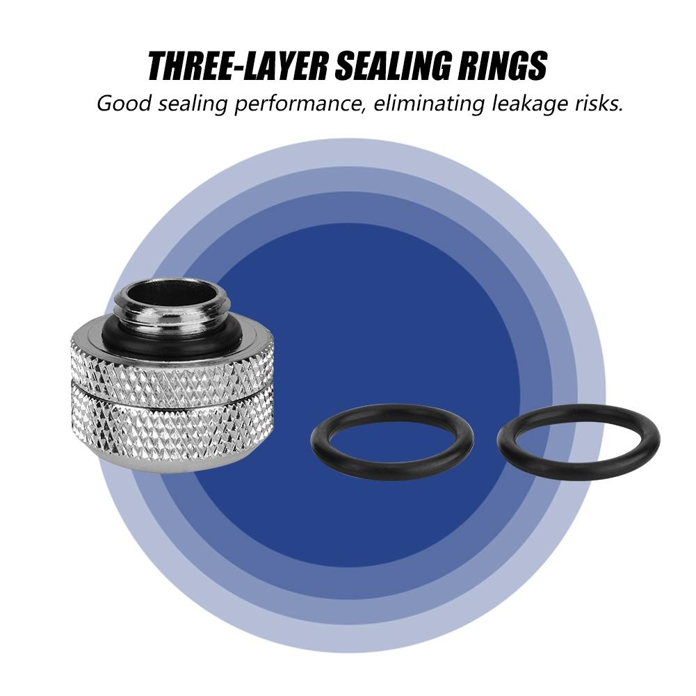 2 Pcs   Pack Water Cooling Compression Fitting for Rigid Acrylic Tube OD 14mm Silver