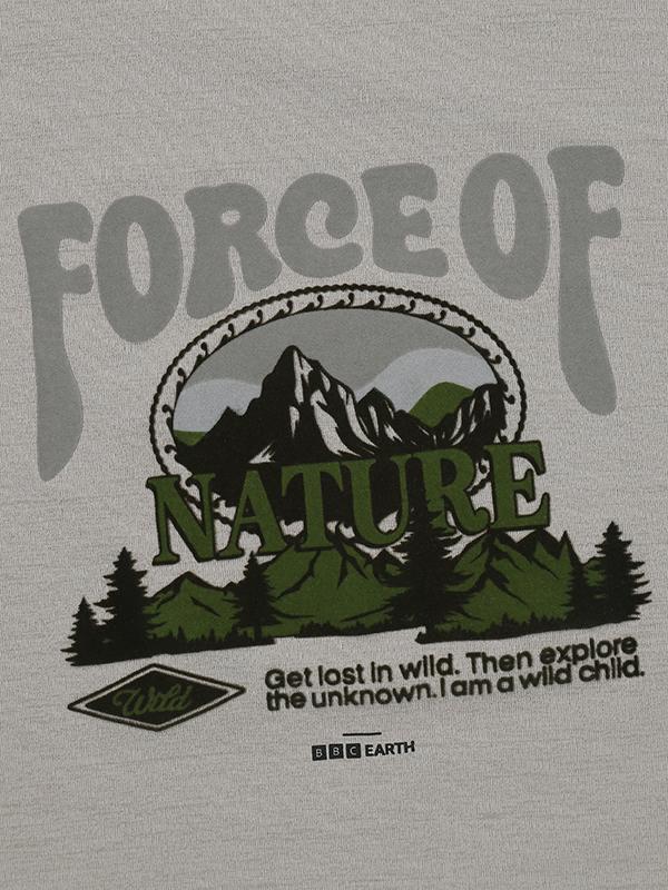 BBC EARTH W Big Nature Short Sleeve Round Neck_Ash Grey