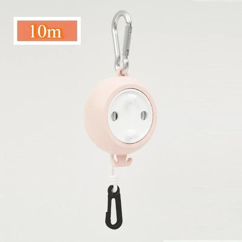 

1Pcs 10M Clothesline Laundry Drying Rope Outdoor Clothes Line Windproof Anti-slip Retractable Cord for Hotel Camping Accessories розовый
