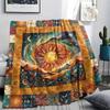 1Pc Indian Chief Elephant Print Flannel Blanket High Quality Warm Comfortable Cover for All Seasons Perfect for Gifts Home Decor