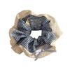 Blue Plaid Double-Sided Bow Ballet Hair Tie - Mori Style
